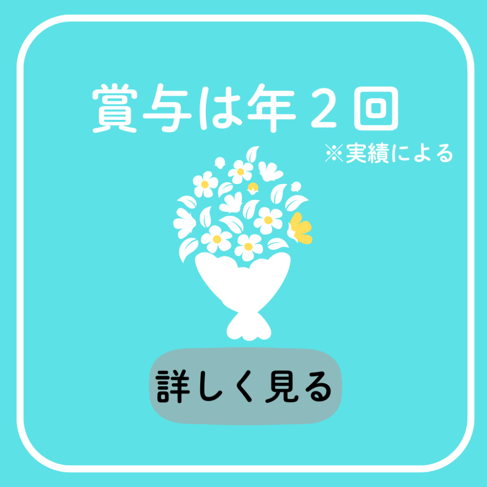 昇給年1回、賞与年2回